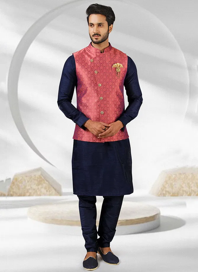 Festive Wear Kurta Pajama With Jacket Mens Collection